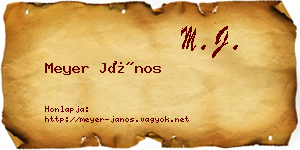 Meyer János névjegykártya